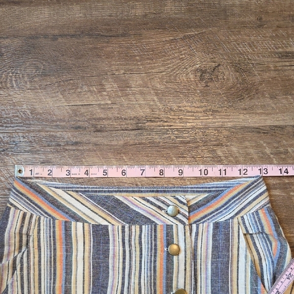 Altar'd State Muli Colored Striped Mini Skirt With buttons Size Small - Picture 6 of 8